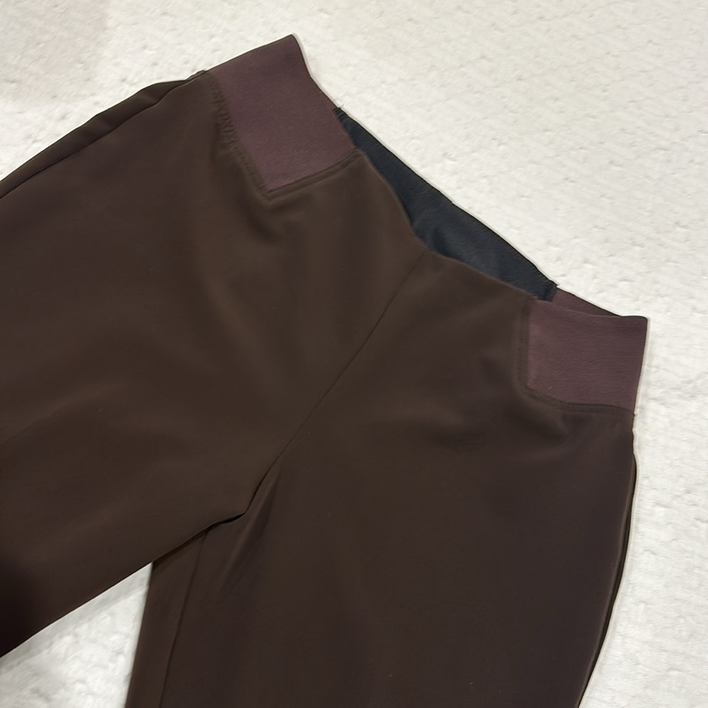 KIM ROGERS Chocolate Brown Slacks with Wide Elastic Side Bands